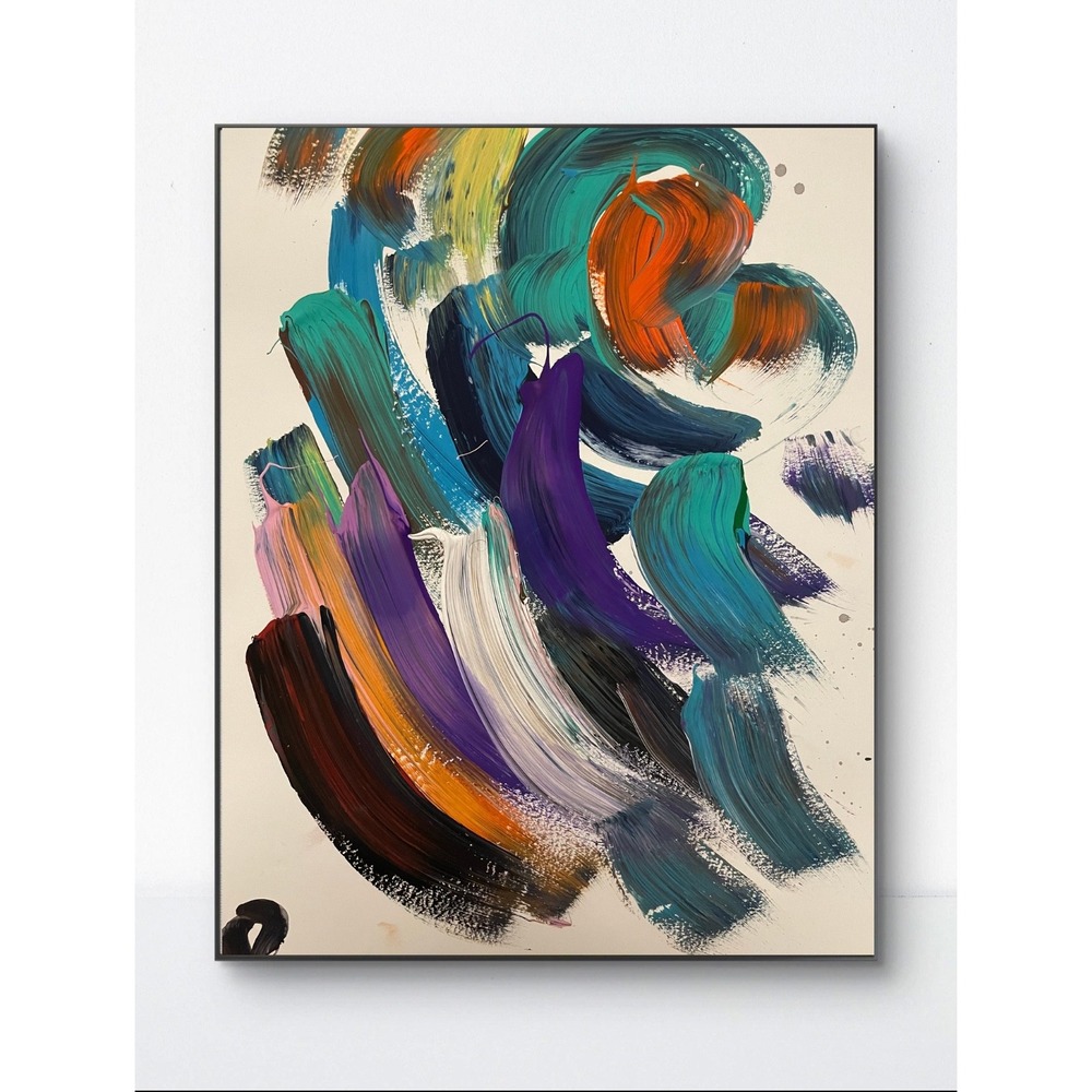 OMAN Original Abstract Expressionist Painting 11x14 Colorful Modern Wall Art